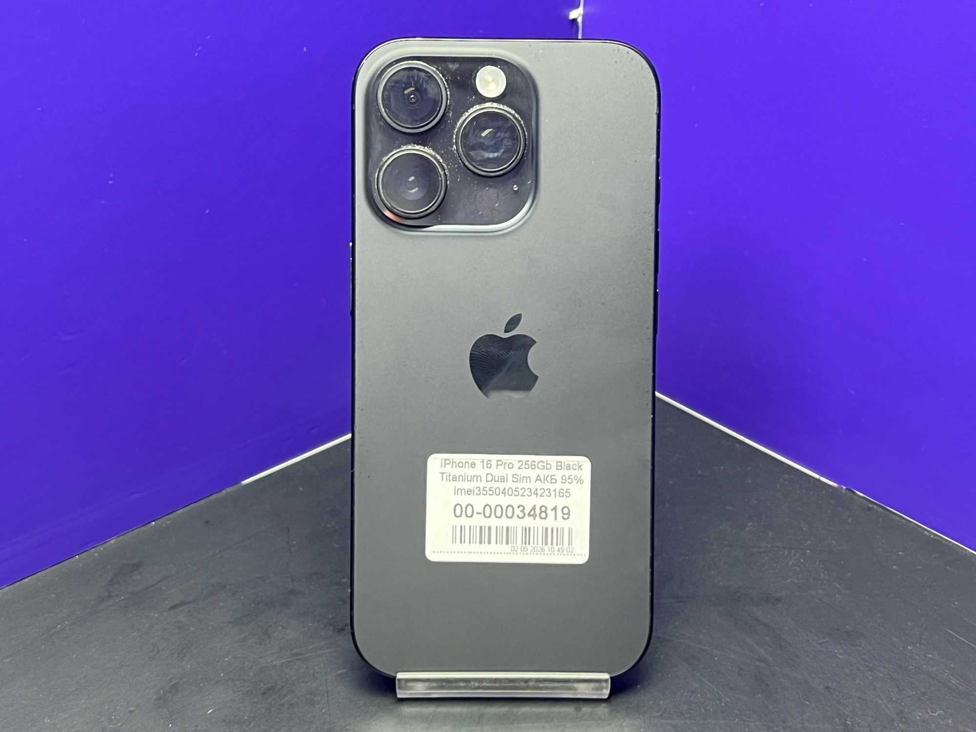 iPhone 16 Pro 256Gb Black Titanium Dual Sim АКБ 95% imei355040523423165