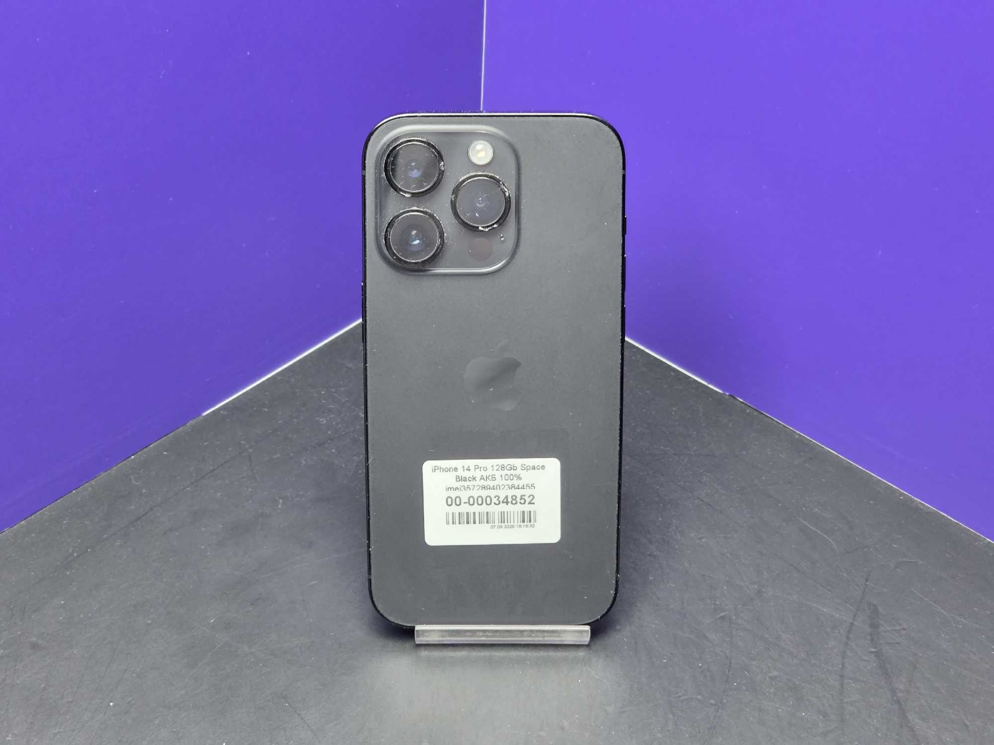 iPhone 14 Pro 128Gb Space Black АКБ 100% imei357289402384455