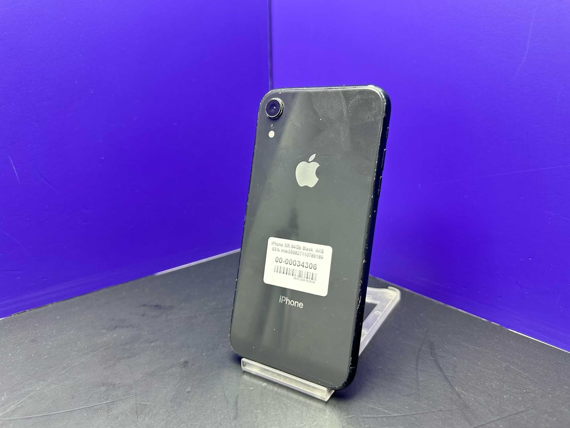 iPhone XR 64Gb Black  АКБ 93% imei356827110786189