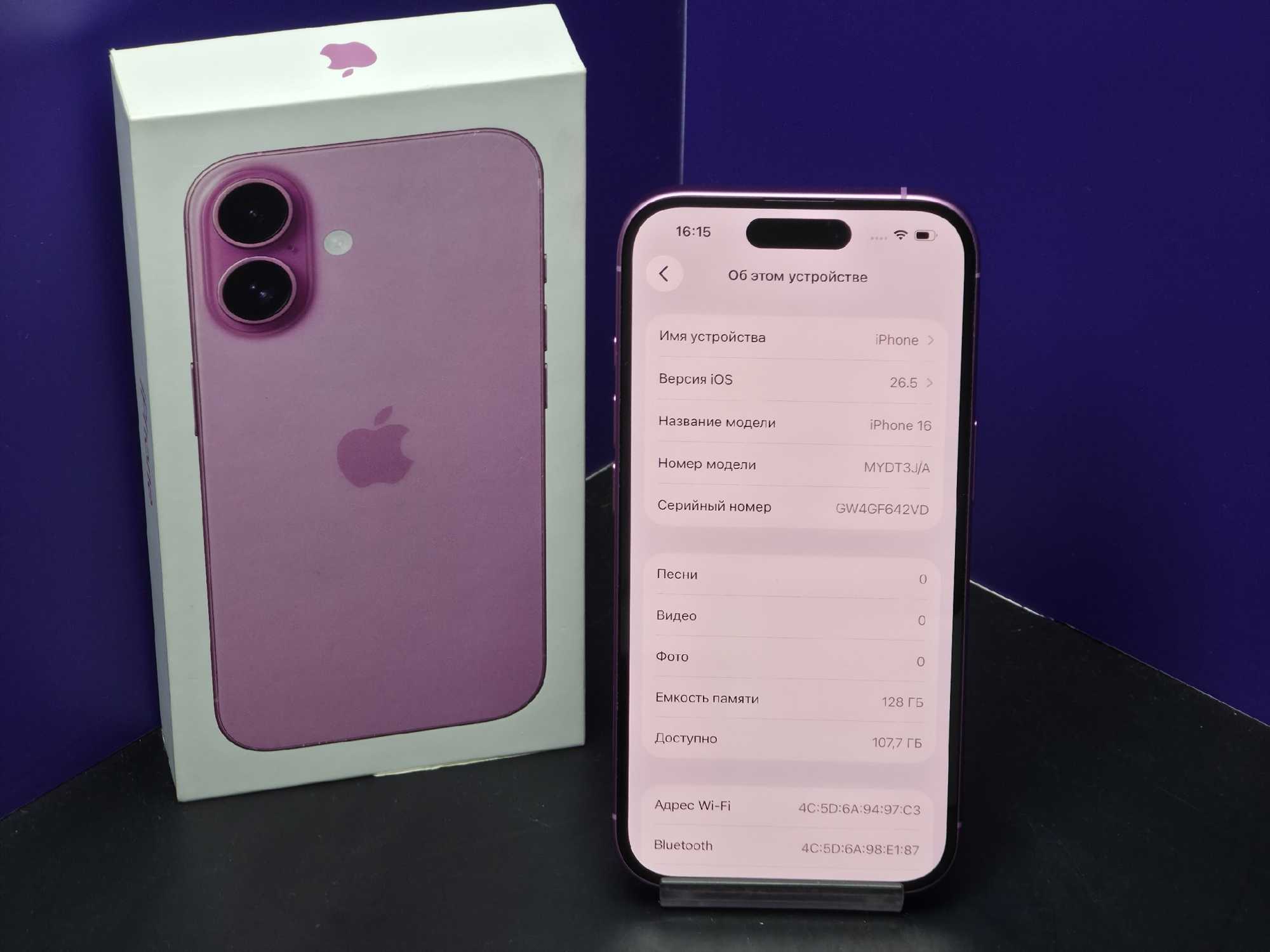 iPhone 16 128Gb Pink АКБ 89% imei 358413695969215