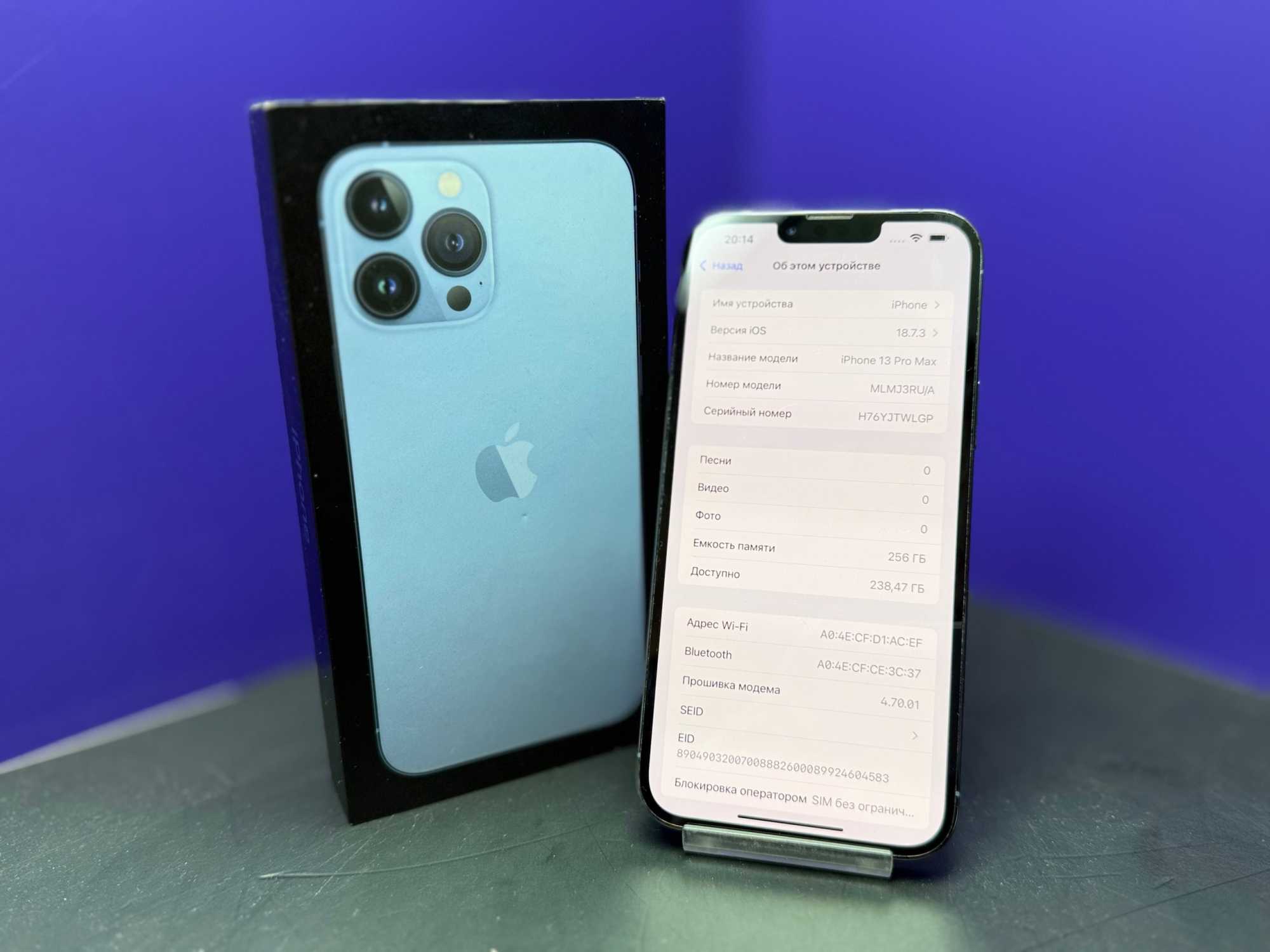 iPhone 13 Pro Max 256Gb Sierra Blue АКБ 83% imei350953320906023