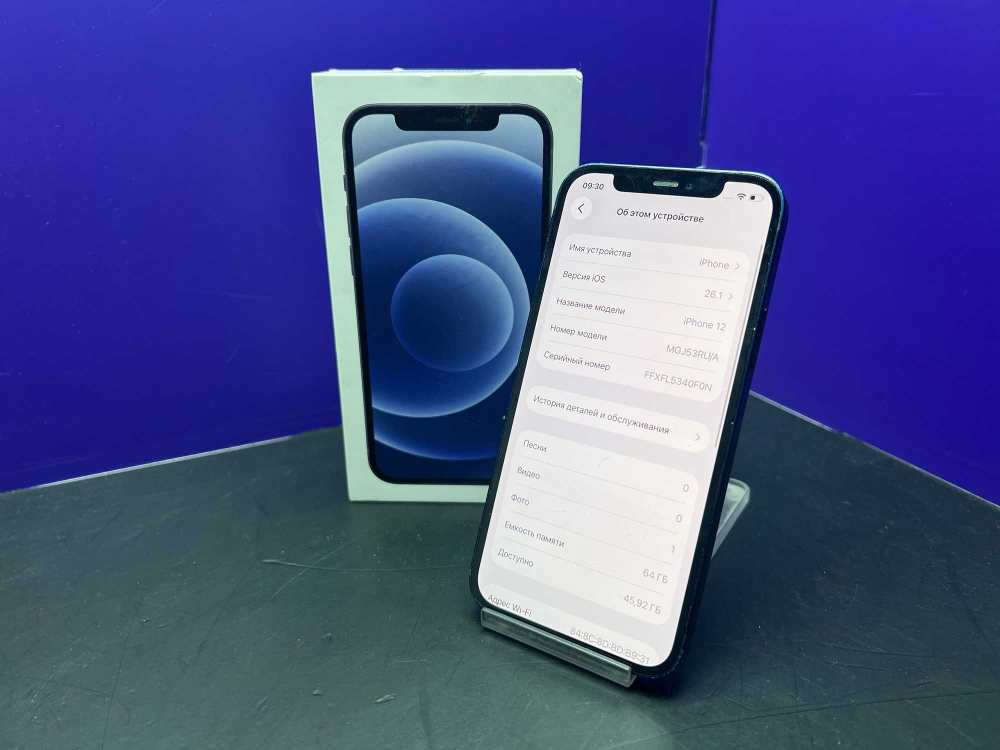 iPhone 12 64Gb Black АКБ 100% imei351601288220833