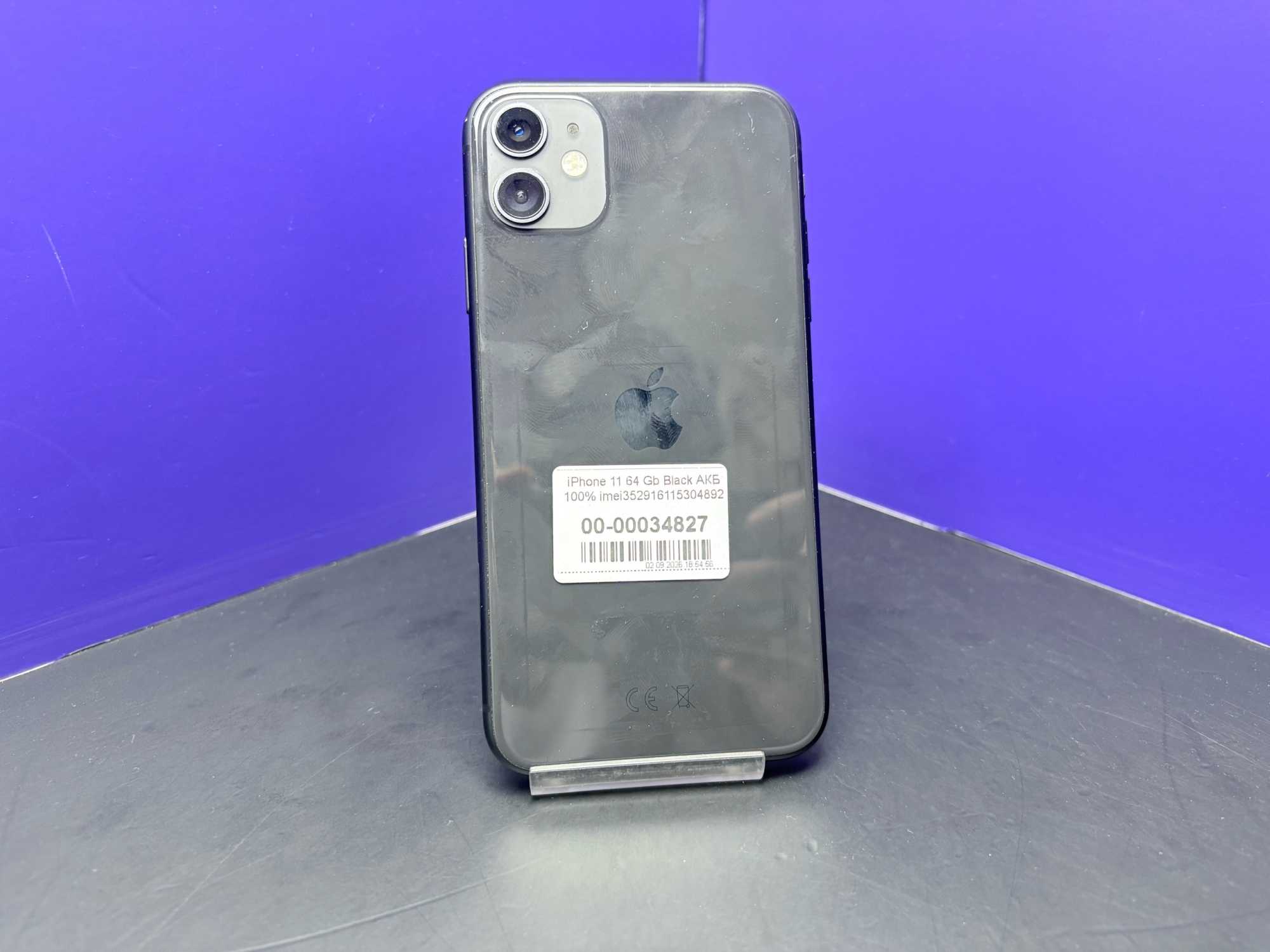  iPhone 11 64 Gb Black АКБ 100% imei352916115304892