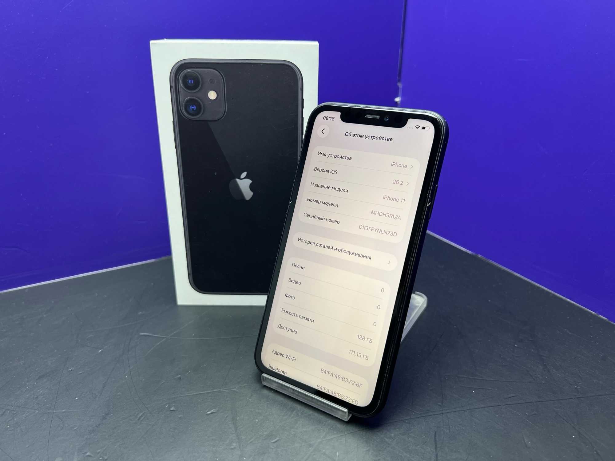  iPhone 11 128 Gb Black АКБ 100% imei352747612596262