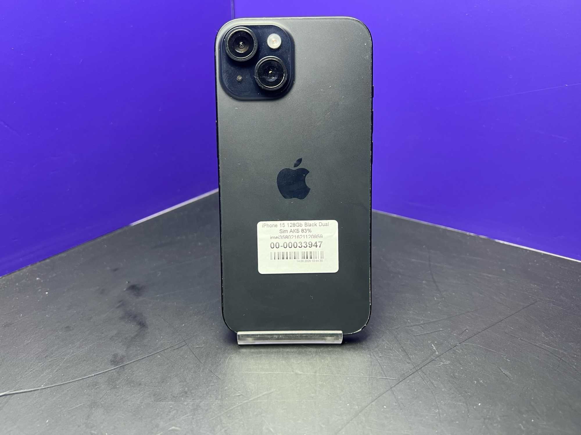 iPhone 15 128Gb Black Dual Sim АКБ 83% imei358021621120959