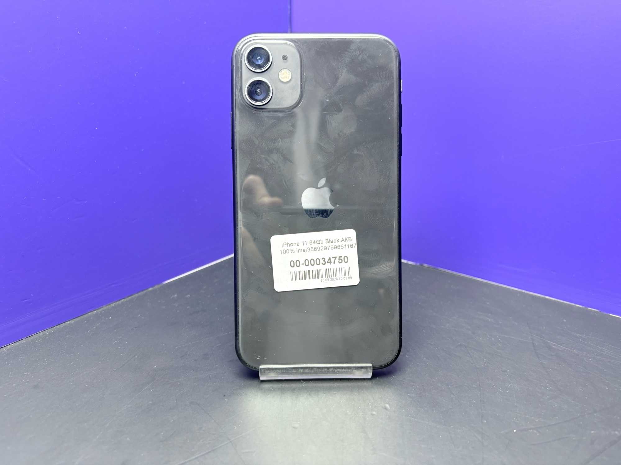 iPhone 11 64Gb Black АКБ 100% imei356929769651167