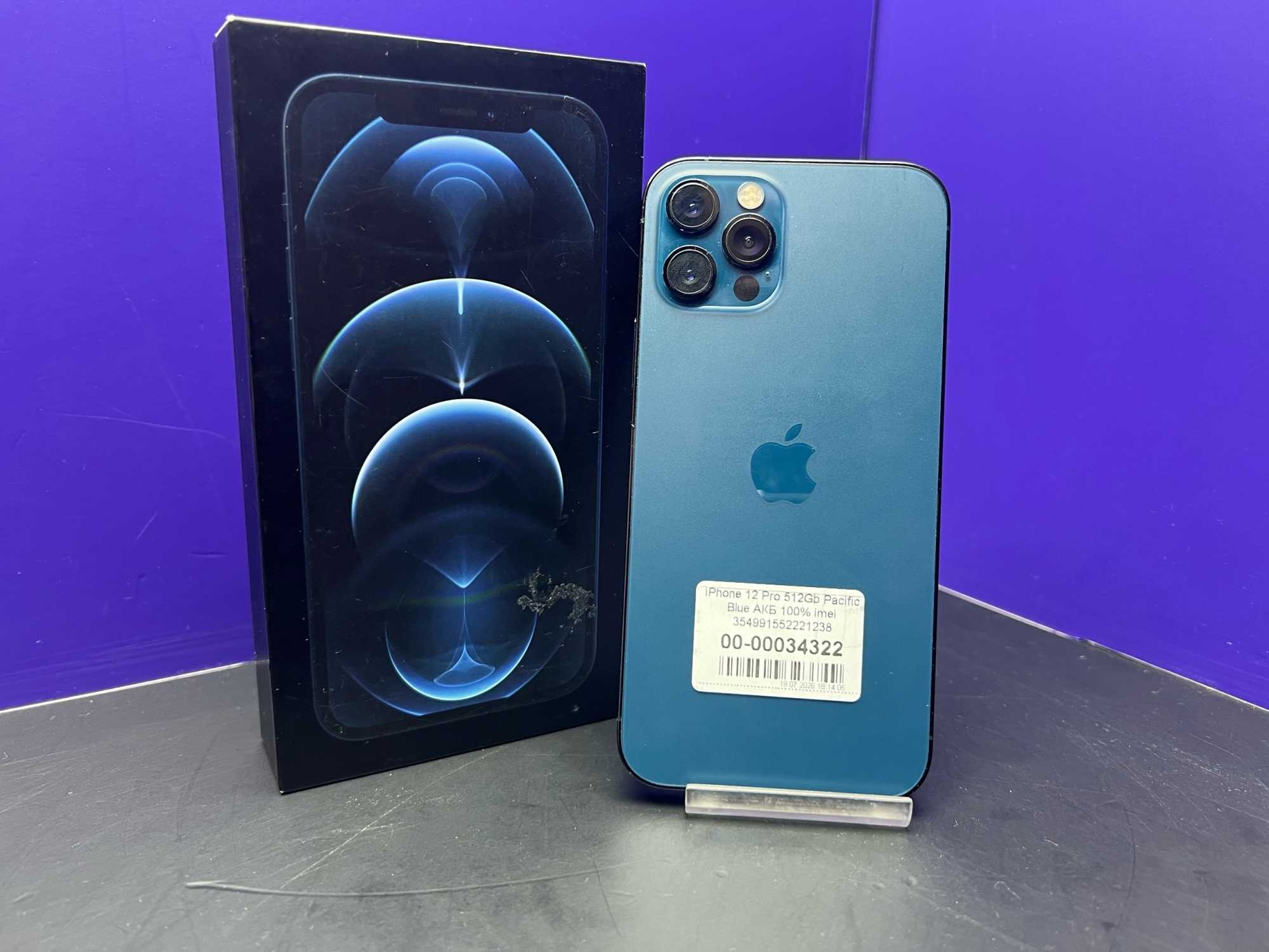 iPhone 12 Pro 512Gb Pacific Blue АКБ 100% imei 354991552221238
