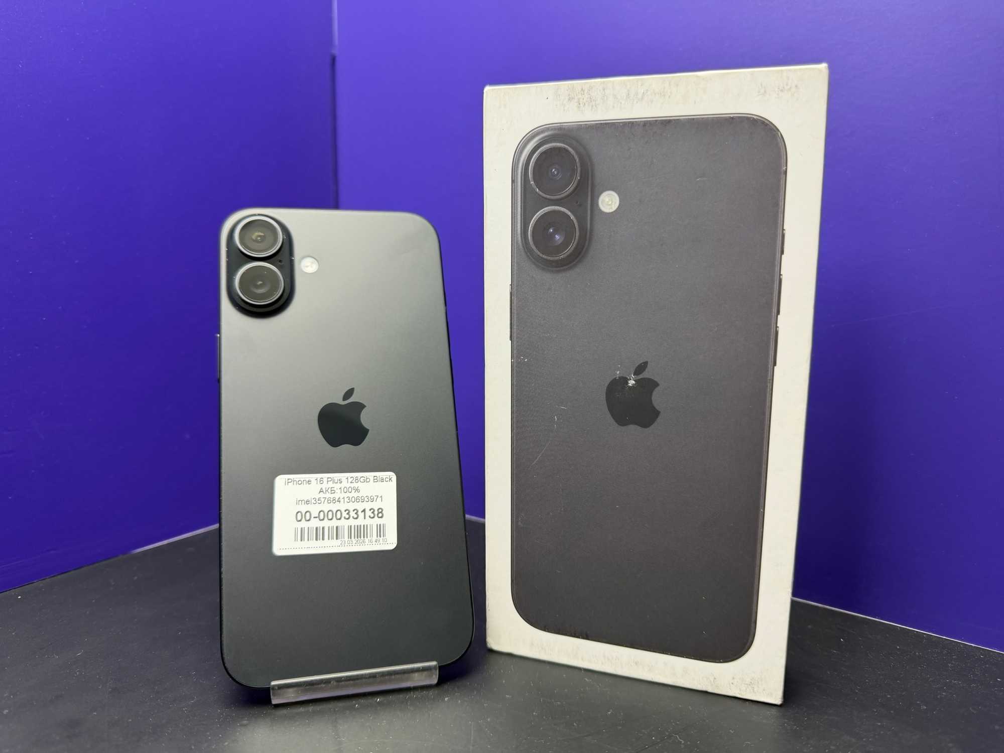 iPhone 16 Plus 128Gb Black АКБ:100% imei357684130693971