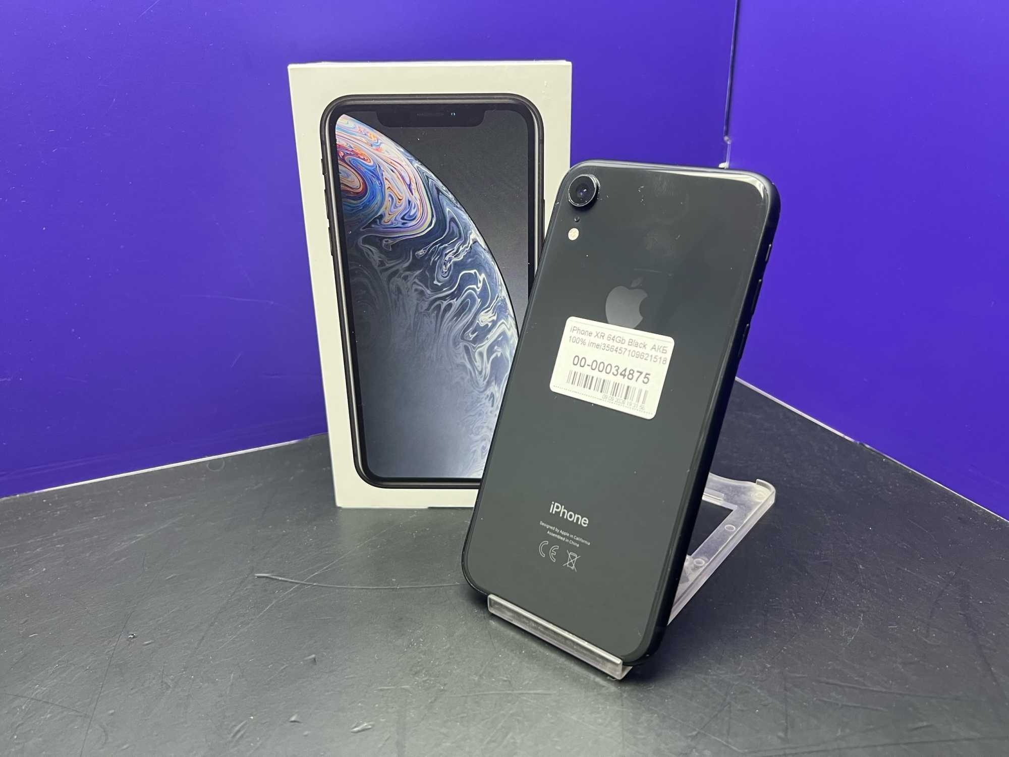 iPhone XR 64Gb Black  АКБ 100% imei356457109621518