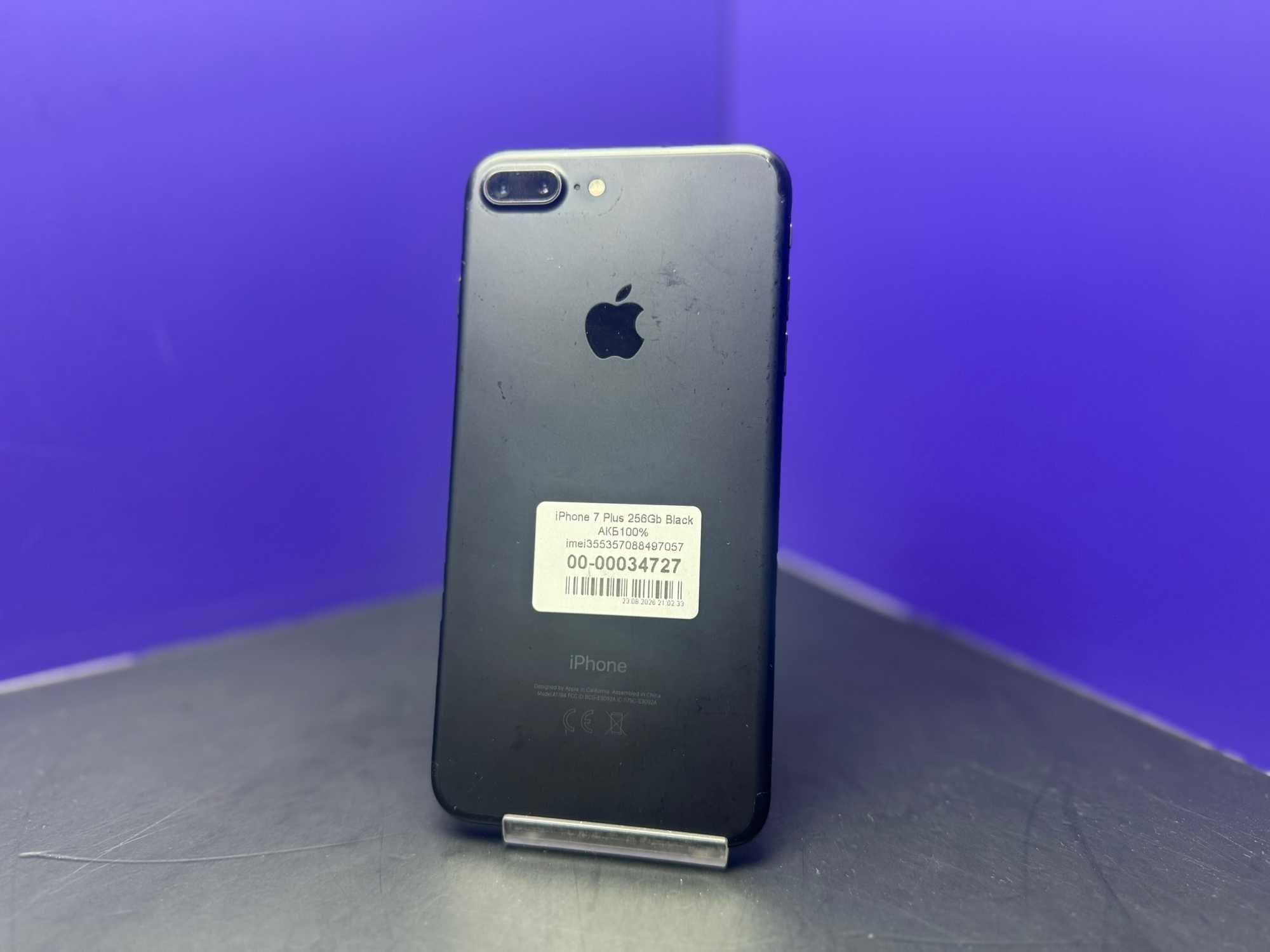 iPhone 7 Plus 256Gb Black АКБ100% imei355357088497057