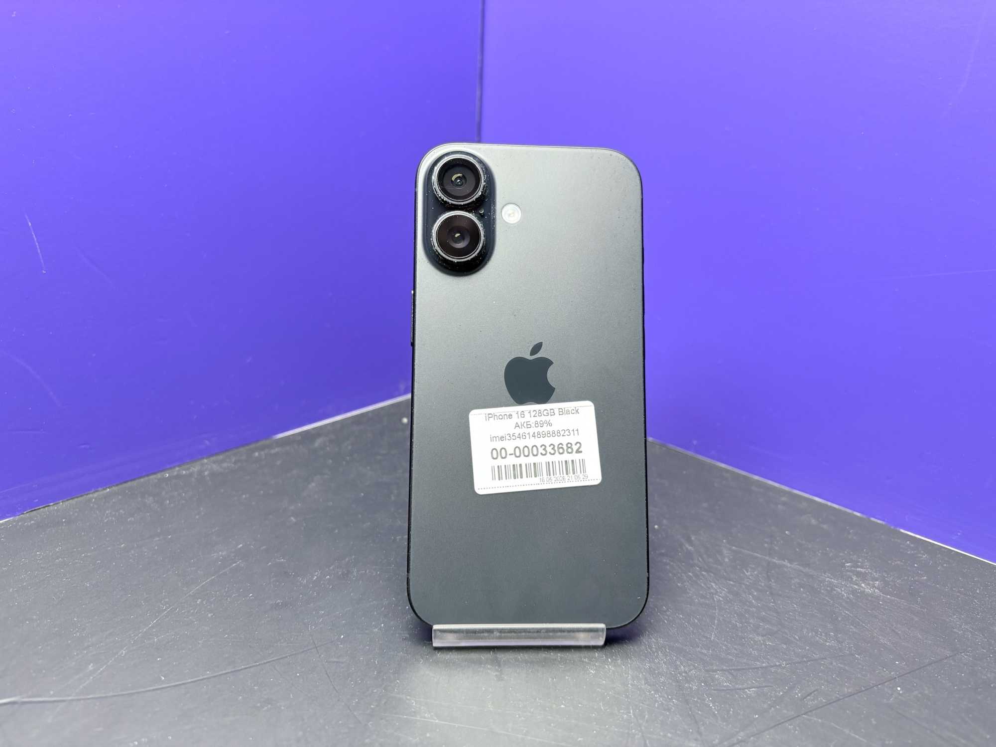 iPhone 16 128GB Black АКБ:89% imei354614898882311