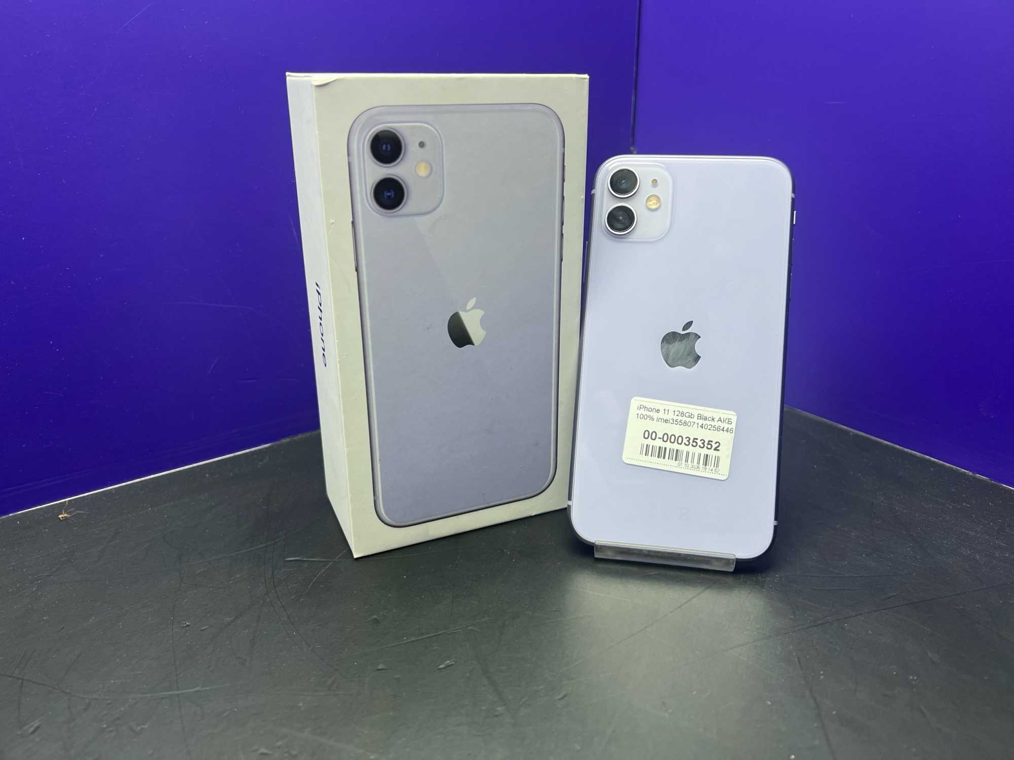 iPhone 11 128Gb Black АКБ 100% imei355807140256446