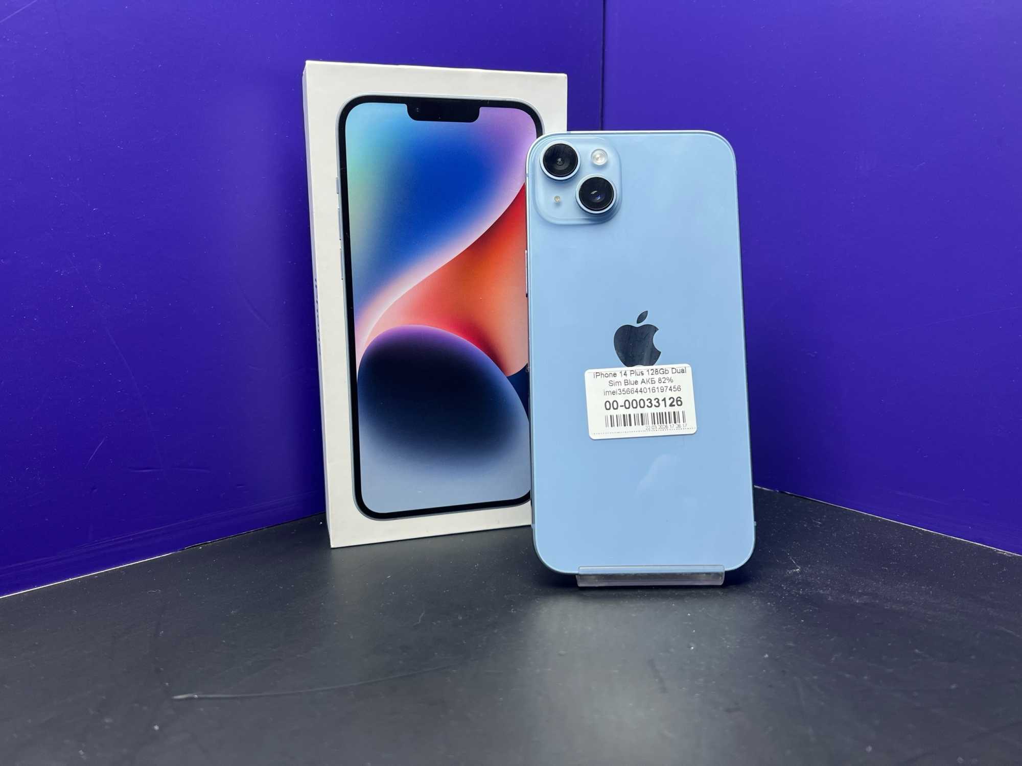 iPhone 14 Plus 128Gb Dual Sim Blue АКБ 82% imei356644016197456