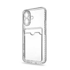 Чехол iPhone 16 прозрачный с визитницей