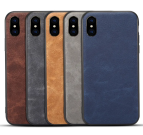 Чехол iPhone XS Leather Case (под кожу)