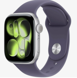 Apple Watch Series 11 Silver 46mm Purple Fog Sport Band M/L MEVA4