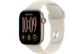 Apple Watch Series 12 Light Gold 42mm Sand Sport Band S/M MJED4X
