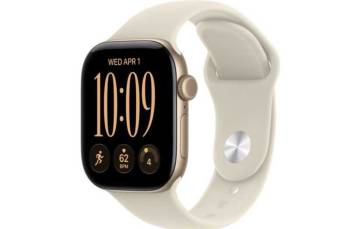 Apple Watch Series 12 Light Gold 42mm Sand Sport Band S/M MJED4X