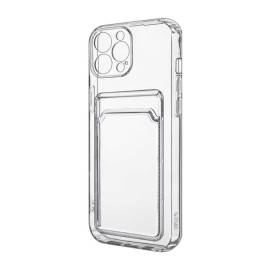 Чехол iPhone 12 Pro прозрачный с визитнецей