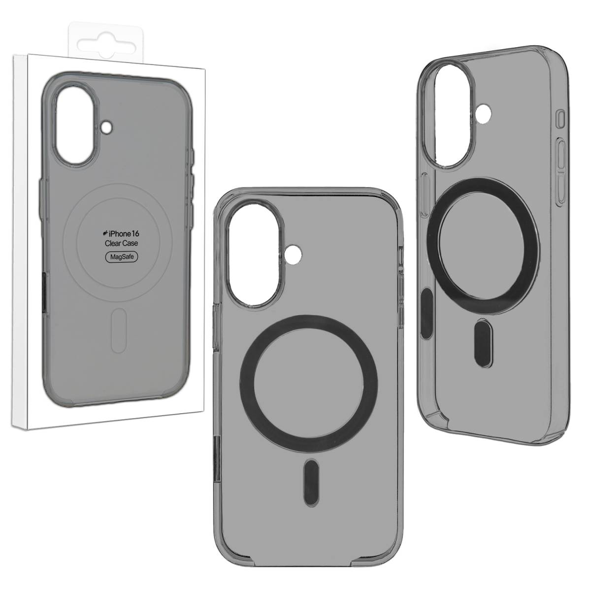 Чехол iPhone 16 Clear Case MagSafe (затемненный)