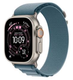 Apple Watch Ultra 3 (2025) 49mm Natural Titanium Case with Blue Alpine Loop L 