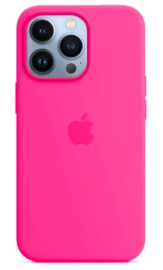 Чехол iPhone 13 Pro Max Silicon Case MagSafe без лого ярко-розовый