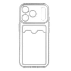 Чехол iPhone 17 Pro прозрачный с визитницей