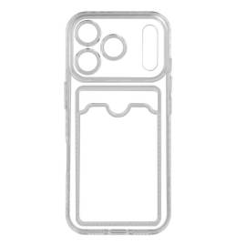 Чехол iPhone 17 Pro прозрачный с визитницей