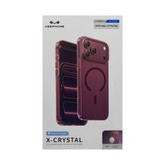Чехол iPhone 17 Pro Max KEEPHONE X-CRYSTAL бордовый