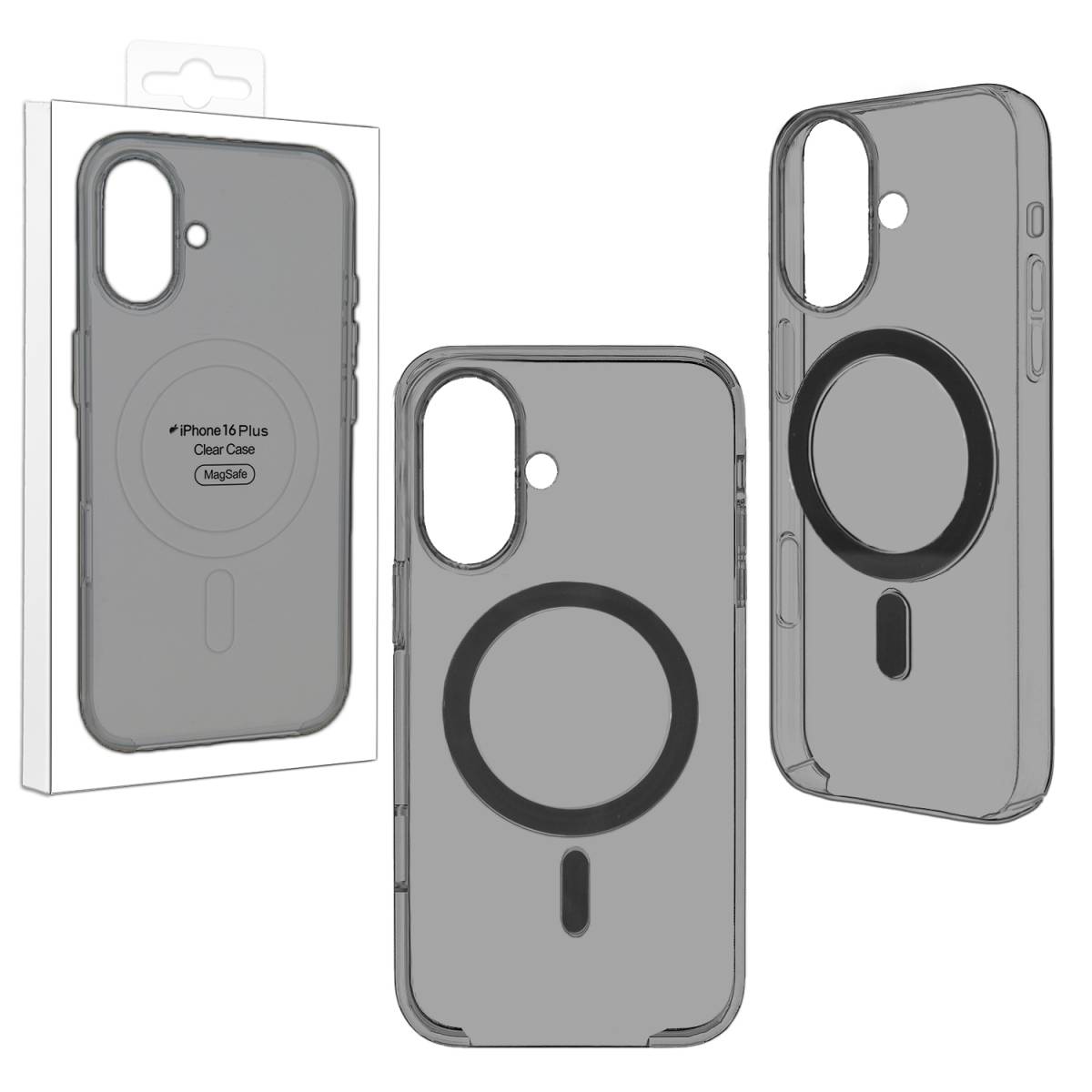 Чехол iPhone 16 Plus Clear Case MagSafe (затемненный)
