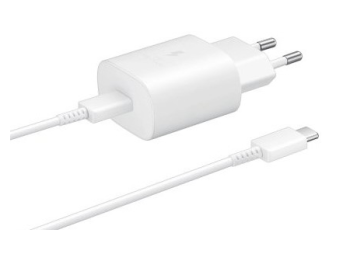 CЗУ Samsung 25W Super PD Fast Charging USB-C+ кабель Type-C белый