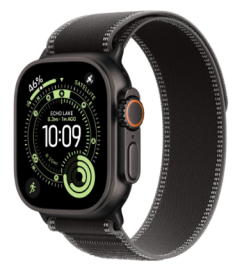 Apple Watch Ultra 3 (2025) 49mm Black Titanium Case with Black/Charcoal Trail Loop M/L MF1H4