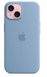 Чехол iPhone 15 Silicone Case MagSafe Winter Blue