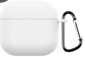 Чехол AirPods 4 Silicone с карабином белый