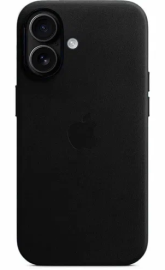 Чехол iPhone 16 Leather Case MagSafe чёрный