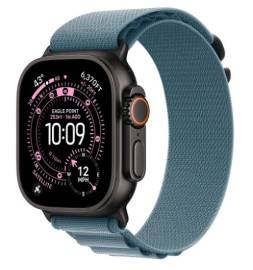 Apple Watch Ultra 3 (2025) 49mm Black Titanium Case with Blue Alpine Loop L 
