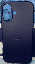 Чехол iPhone 16 Leather Case MagSafe тёмно-синий