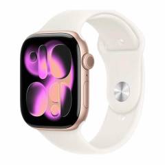 Apple Watch Series 11 Rose Gold 46mm Light Blush Sport Band M/L MEV74