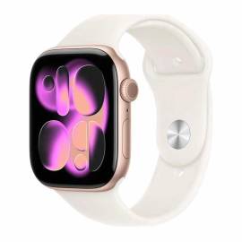 Apple Watch Series 11 Rose Gold 46mm Light Blush Sport Band M/L MEV74