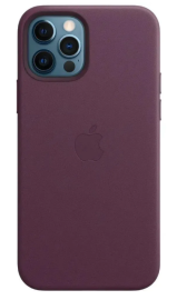 Чехол iPhone 12 Pro Max Leather Case Dark Cherry