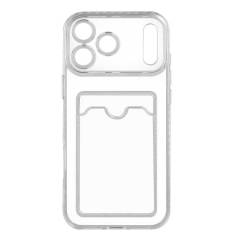 Чехол iPhone 17 Pro Max прозрачный с визитницей