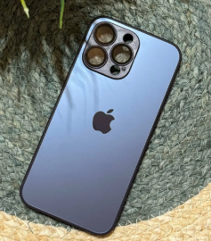 Чехол iPhone 15 Pro AG Glass Magsafe navi blue
