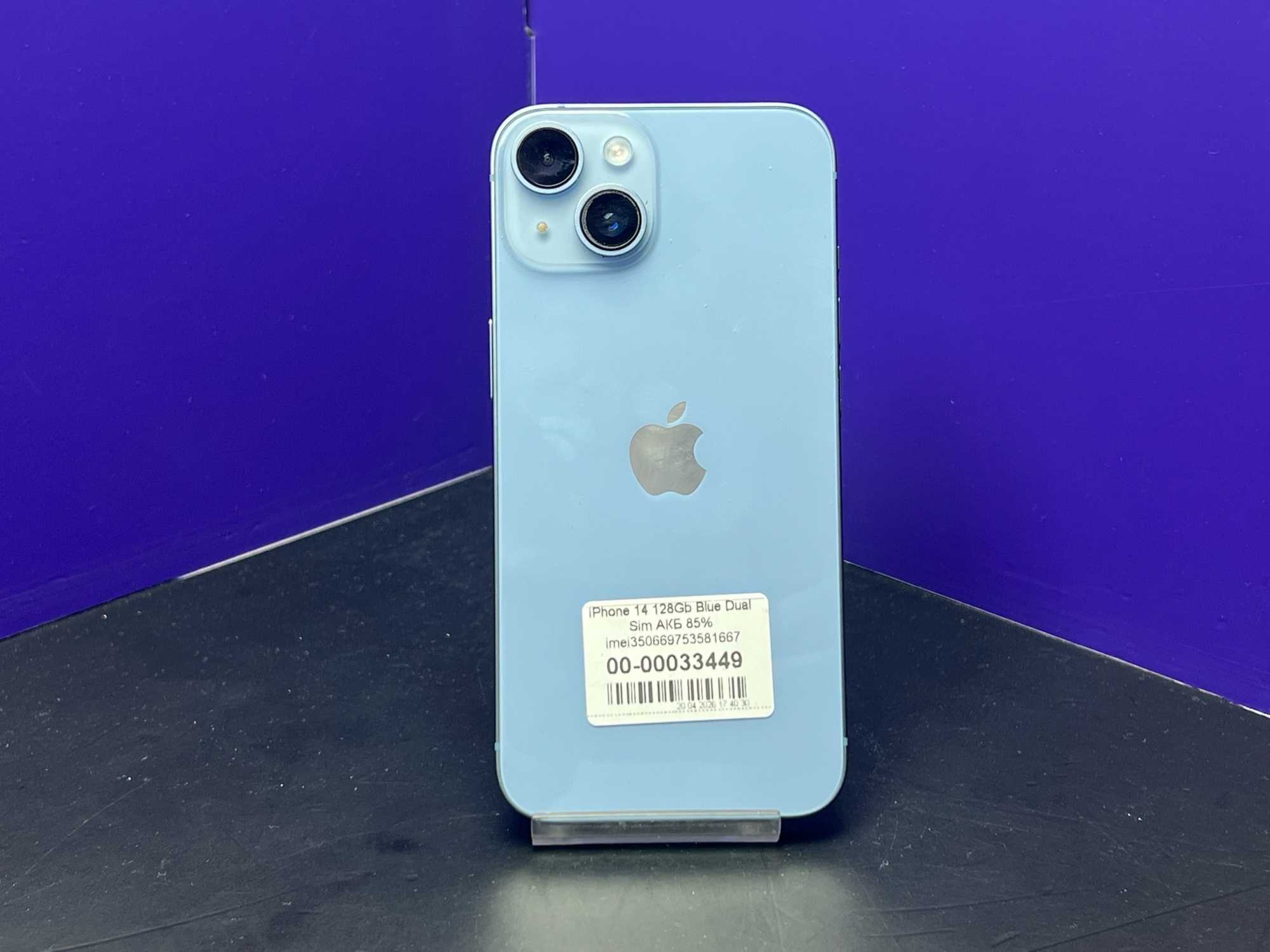 iPhone 14 128Gb Blue Dual Sim АКБ 85% imei350669753581667