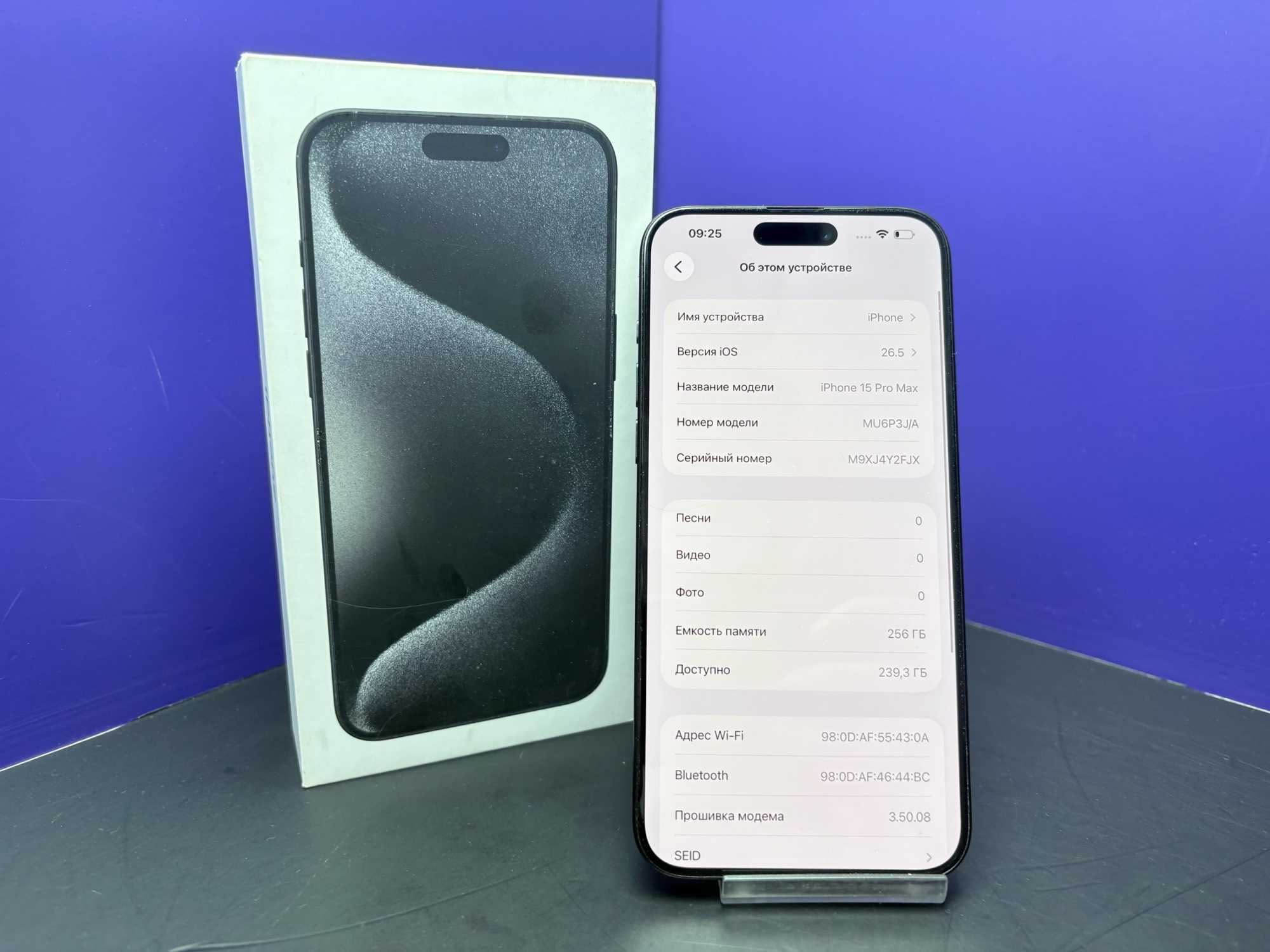 iPhone 15 Pro Max 256Gb Black Titanium АКБ 84% imei354550167314323