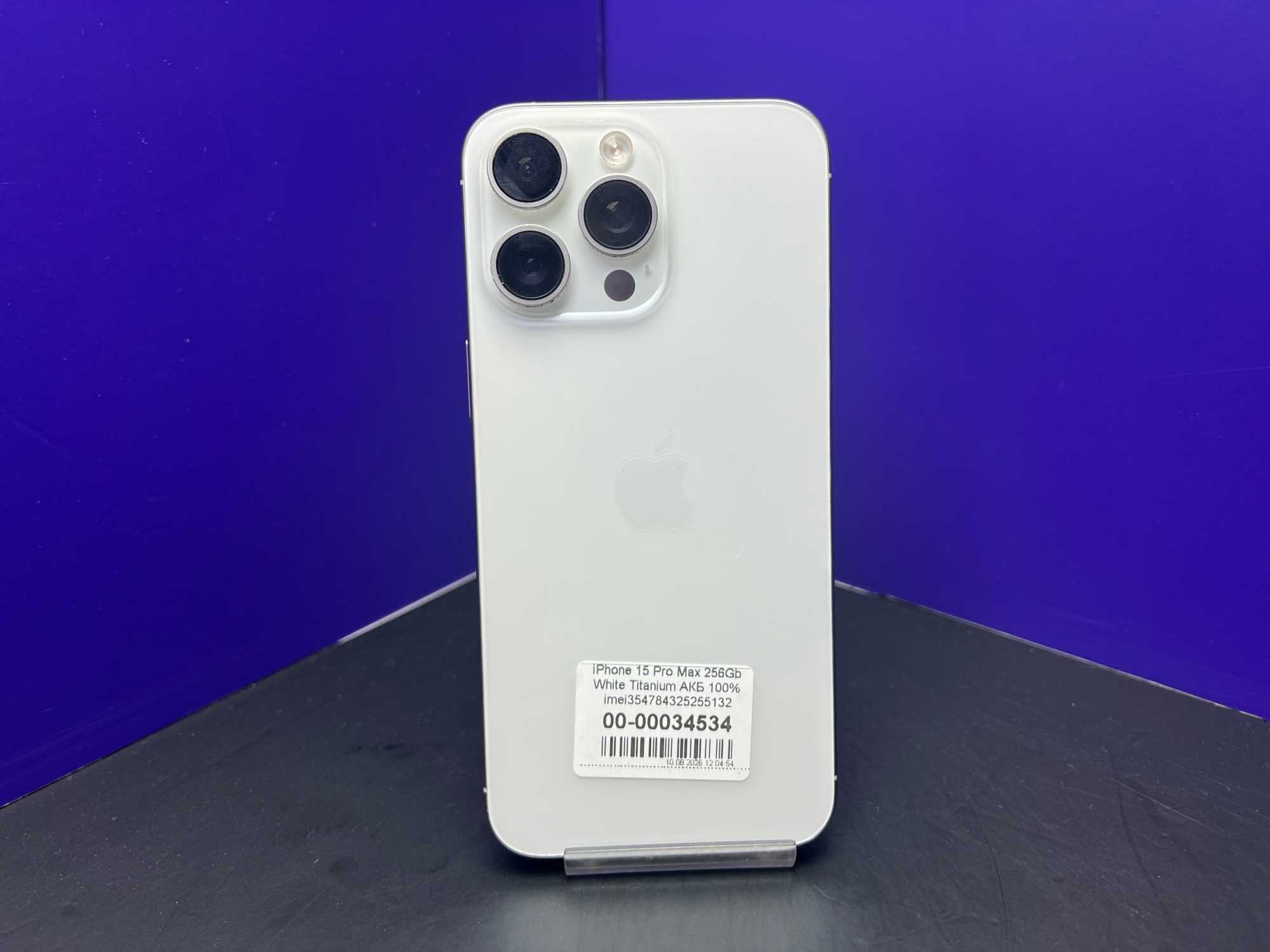 iPhone 15 Pro Max 256Gb White Titanium АКБ 100% imei354784325255132