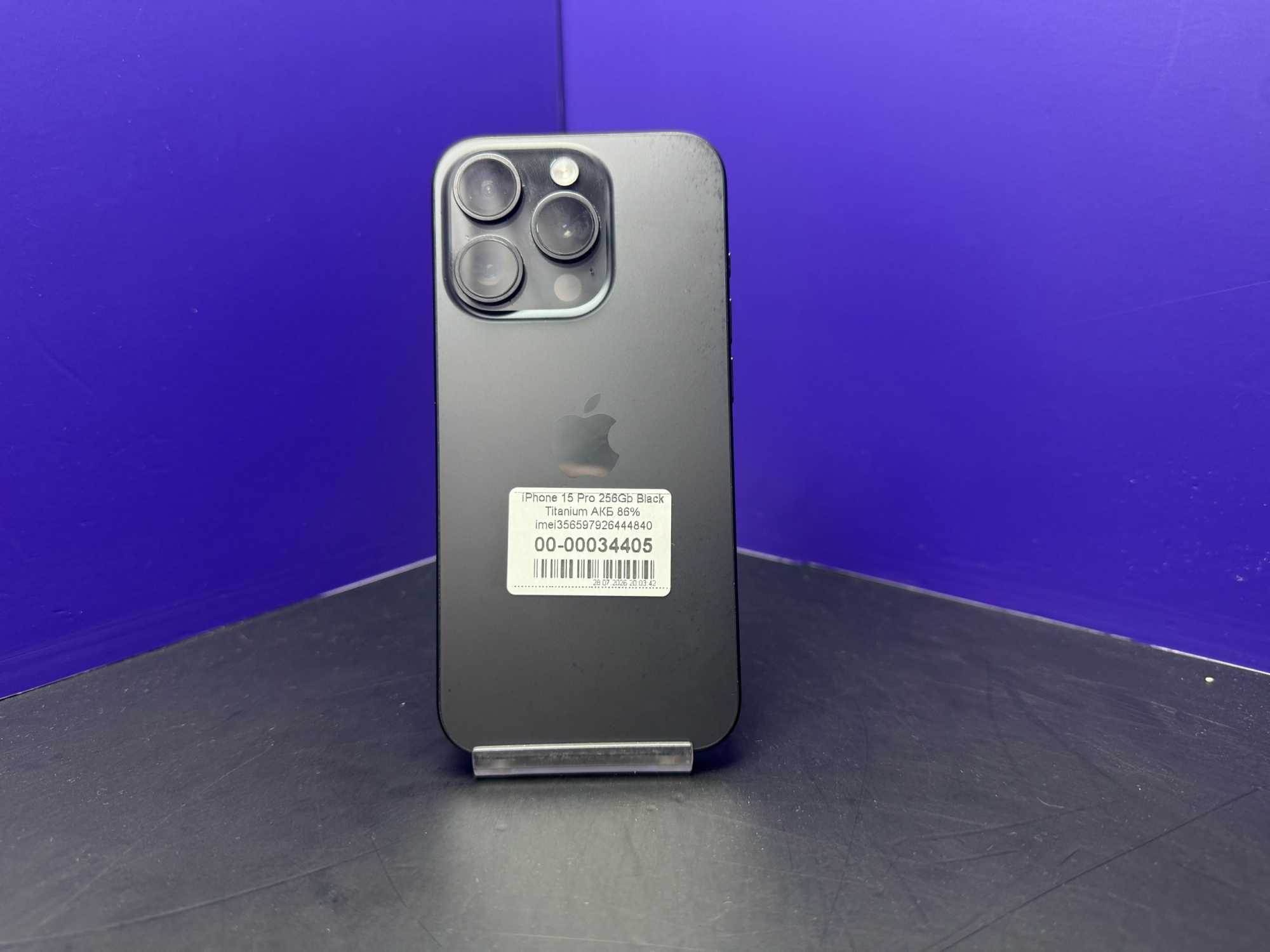 iPhone 15 Pro 256Gb Black Titanium АКБ 86% imei356597926444840