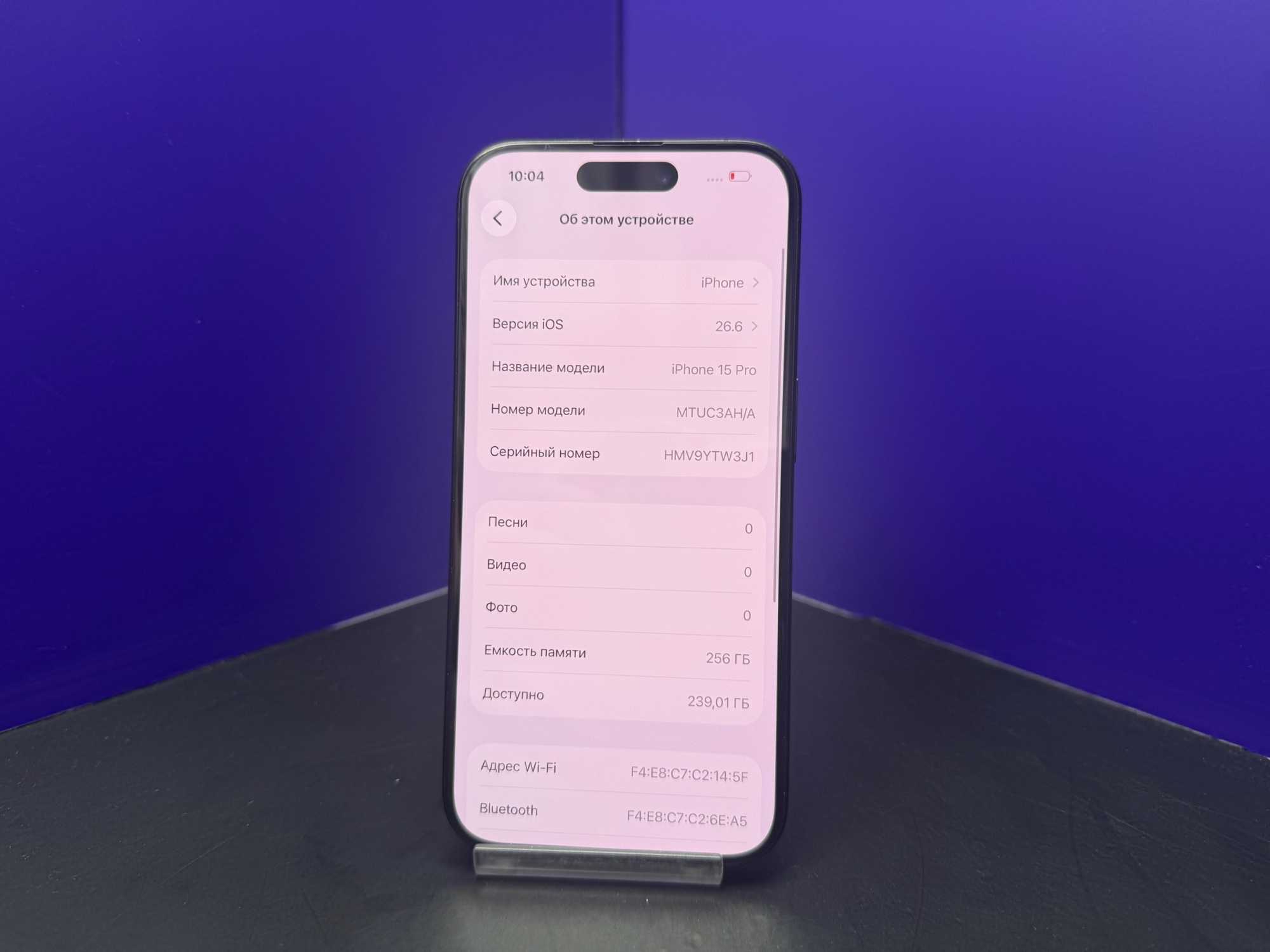 iPhone 15 Pro 256Gb Black Titanium АКБ 86% imei356597926444840