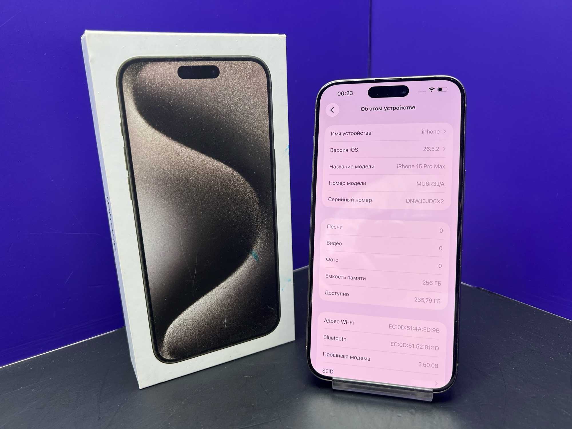 iPhone 15 Pro Max 256Gb Natural Titanium АКБ 80% imei358525998952166
