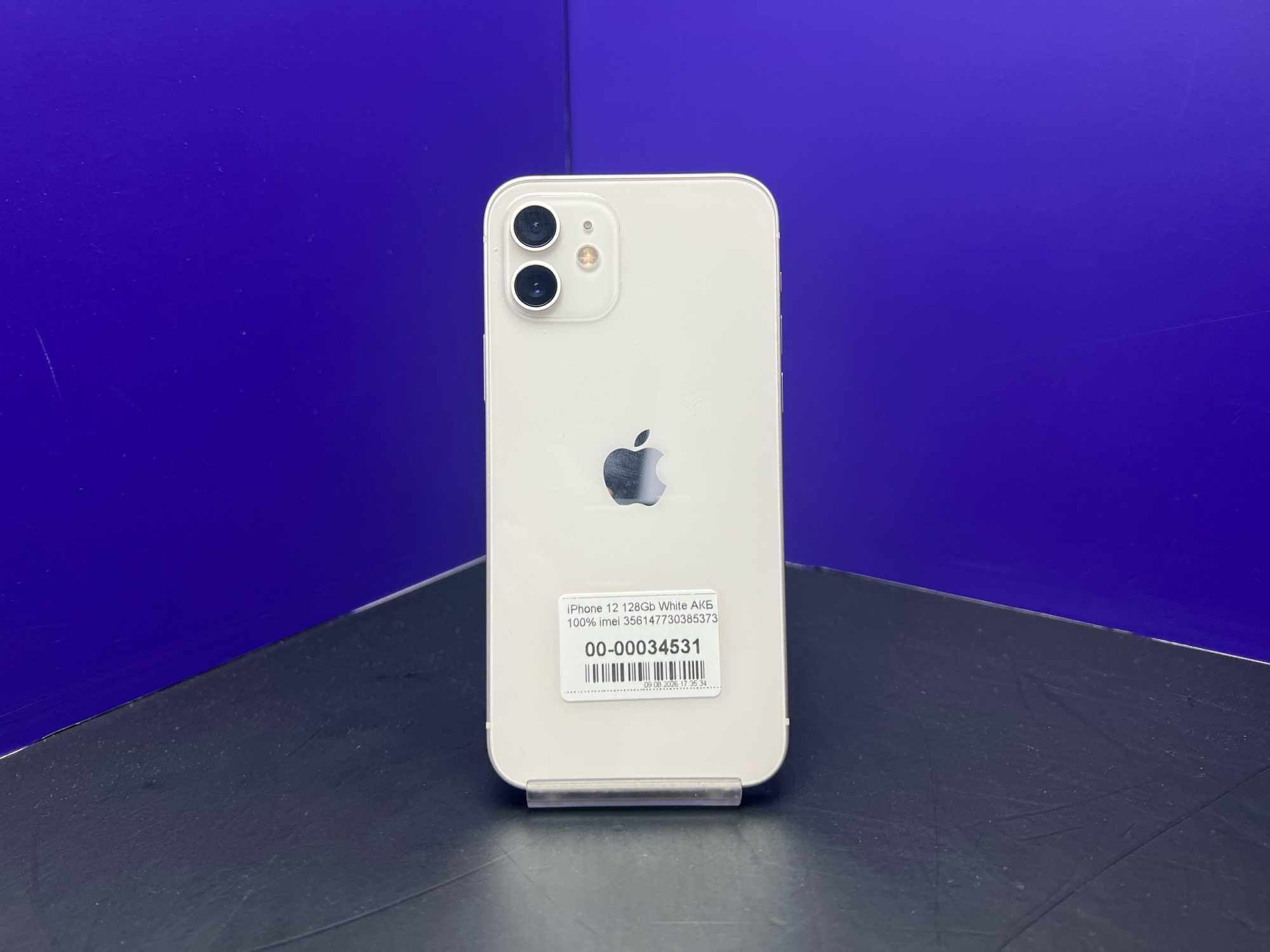 iPhone 12 128Gb White АКБ 100% imei 356147730385373