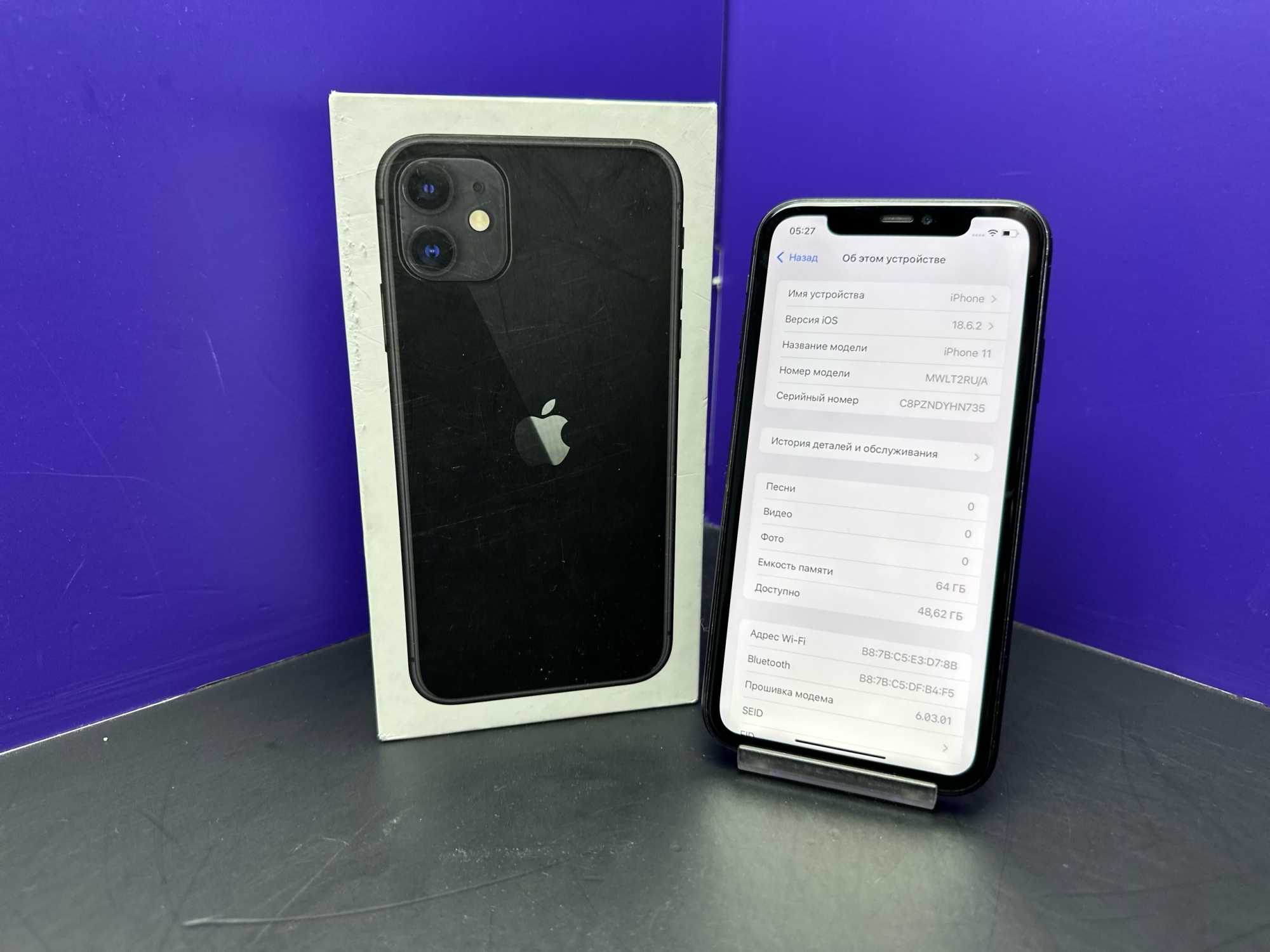 iPhone 11 64Gb Black АКБ 100% imei354006109676907